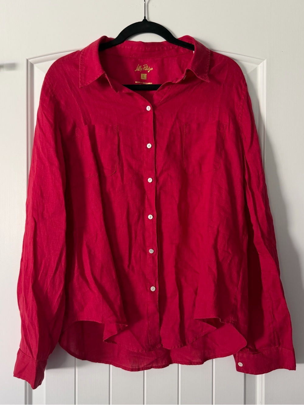 NWT Lilly Pulitzer linen Sea View Button Down size L - original retail $118